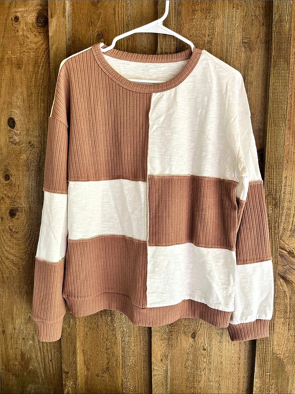 Color Block Cotton Sweater Size Large Like New